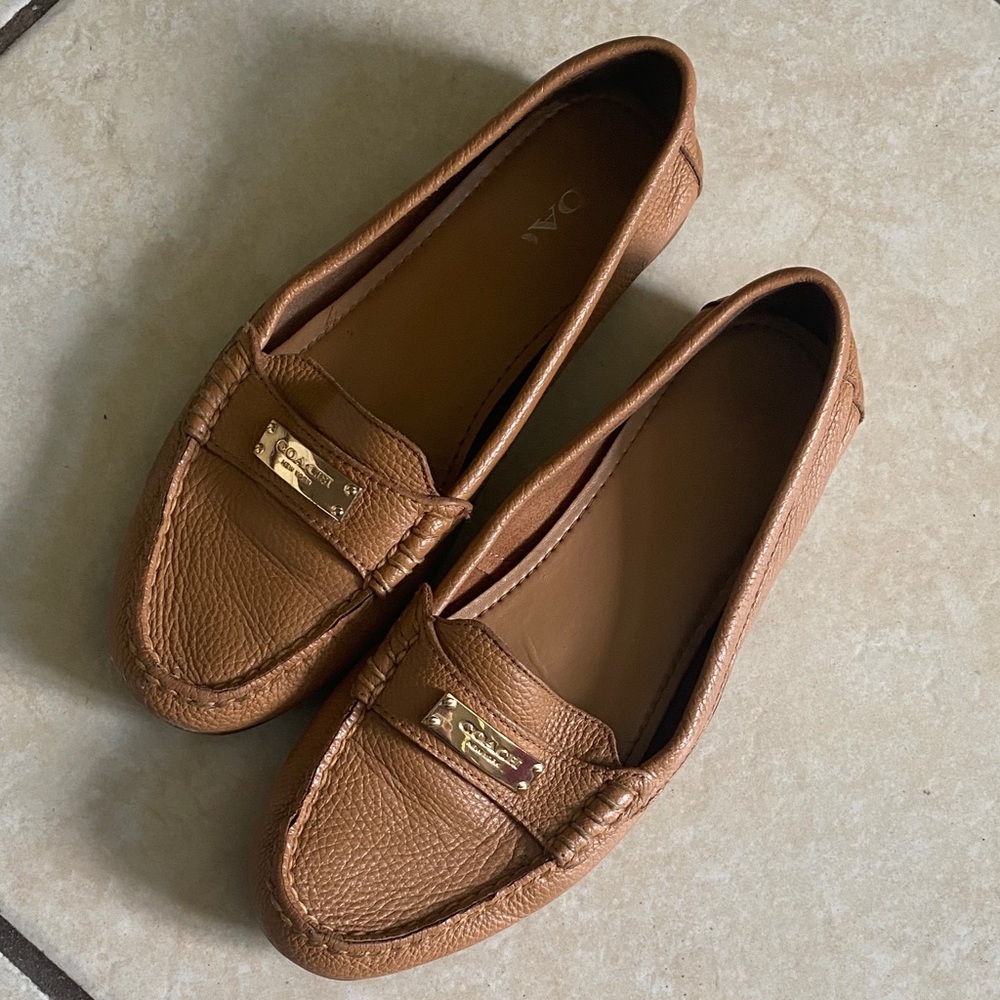 Coach Tan Leather Penny Loafers for Women